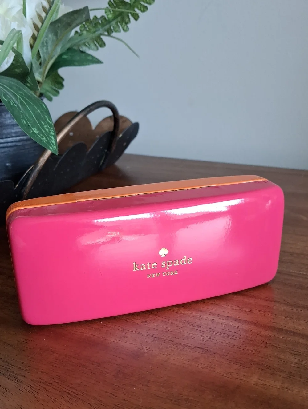 Kate Spade New York Pink Orange Hard Shell Sunglasses Case
